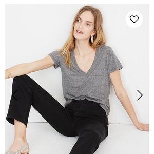 Madewell Cotton V-Neck Pocket Tee